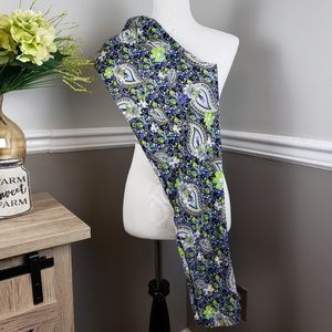 Lularoe Purple Lime Paisley Tall & Curvy leggings